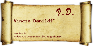 Vincze Daniló névjegykártya